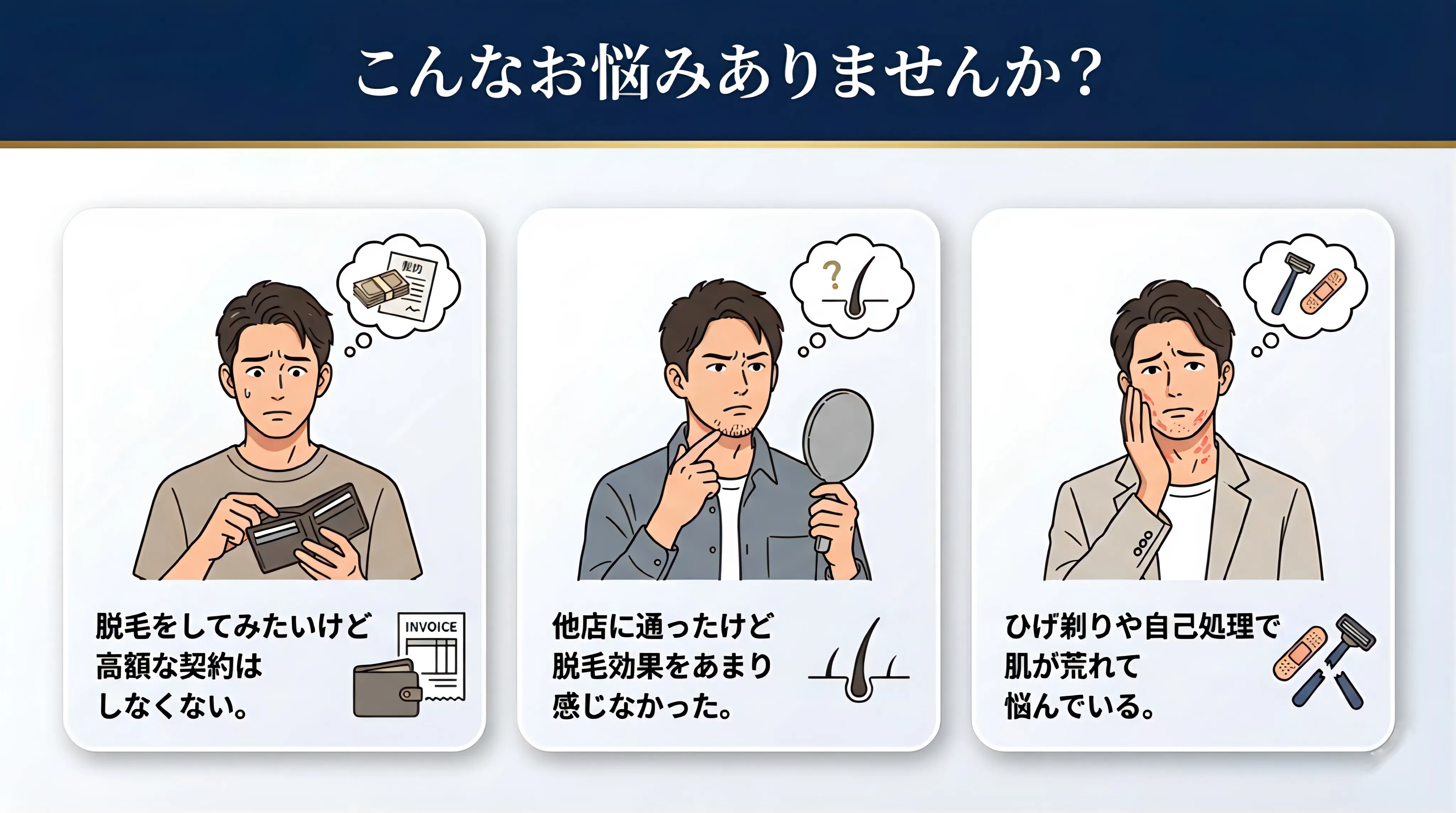 八千代市メンズ脱毛専門店IMA男性の肌のお悩みについて