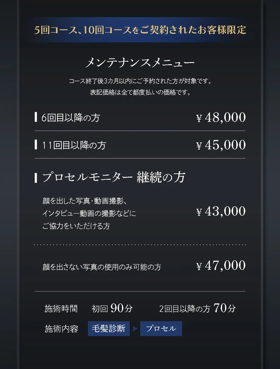 HAIR GROWTH プロセルメンテナンス